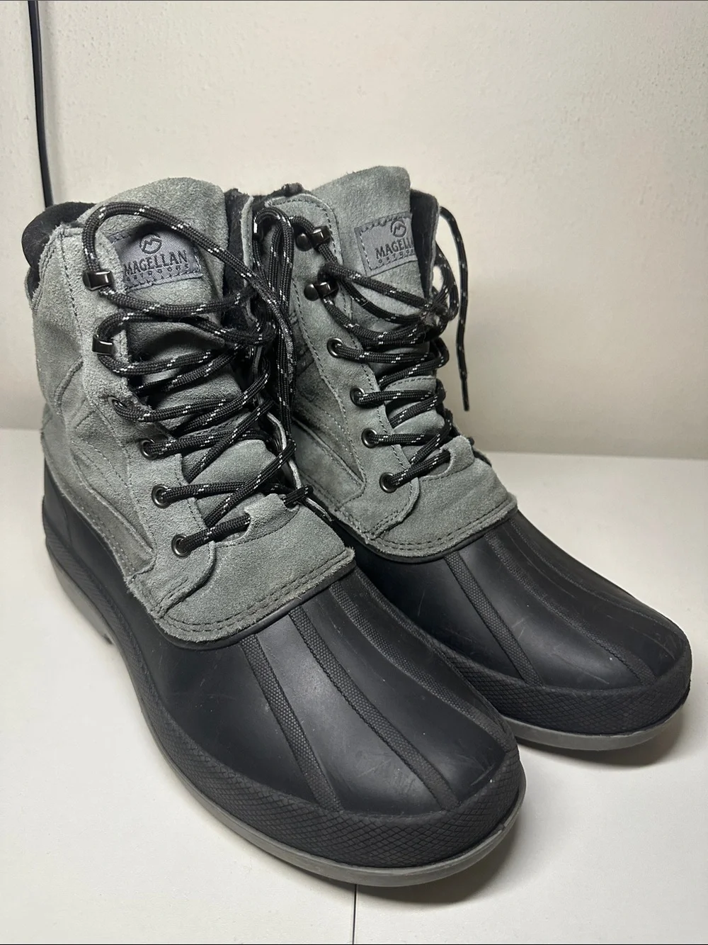 Magellan Outdoors Men's Gray and Black Waterproof Duck Boots